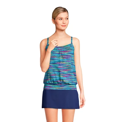 Lands' End Women's Blouson Tummy Hiding Tankini Top Swimsuit Adjustable Straps 7 Lands' End Women's Blouson Tummy Hiding Tankini Top Swimsuit Adjustable Straps - Image 7