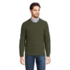 Lands' End Men's Lambswool Cable Crewneck
