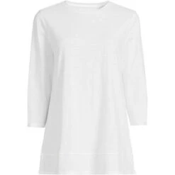 Lands' End Women's 3/4 Sleeve Slub Jersey Swing Tunic -Clothing store GUEST f6e24fd0 dec7 40ae ae3f f1db47dea7a7