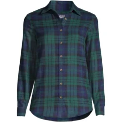Lands' End Women's Tall Flannel Boyfriend Fit Long Sleeve Shirt -Clothing store GUEST f78e7e72 390c 4abb a71c 4b0e6ab1948a