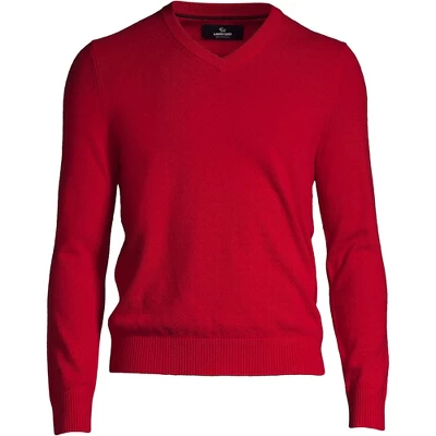 Lands' End Men's Fine Gauge Cashmere V-neck Sweater 1 Lands' End Men's Fine Gauge Cashmere V-neck Sweater