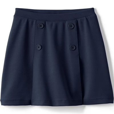 Lands' End Lands' End School Uniform Girls Ponte Button Front Skort 5 Lands' End Lands' End School Uniform Girls Ponte Button Front Skort - Image 5
