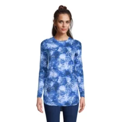 Lands' End Women's Moisture Wicking UPF 50 Sun Long Sleeve Curved Hem Tunic Top -Clothing store GUEST fa820e76 5783 4dd2 8039 a6f87f9b596a