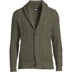 Lands' End Men's Cotton Blend Cable Shawl Cardigan Sweater -Clothing store GUEST fb024a34 5b5a 450b a1f9 7b4ff5a5e2c8