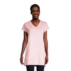 Lands' End Women's Short Sleeve Supima Cotton Xlong Vneck Tunic -Clothing store GUEST fb609996 f223 4835 b929 de0fda7e2c59