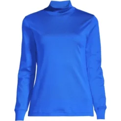 Lands' End Women's Long Sleeve Supima Mock Turtleneck