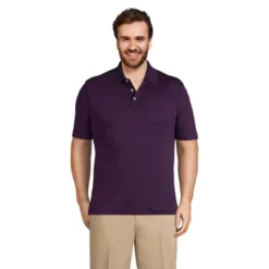 Lands' End Men's Short Sleeve Super Soft Supima Polo Shirt With Pocket -Clothing store GUEST fbc0058f aac5 4d5b 8a4f 4547652407ee
