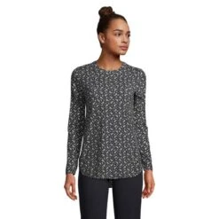 Lands' End Women's Moisture Wicking UPF 50 Sun Long Sleeve Curved Hem Tunic Top -Clothing store GUEST fc60a67b 4af3 489f 9a0f 7440b66018c2