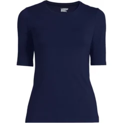 Lands' End Women's Elbow Sleeve Lightweight Jersey Crew Neck Top -Clothing store GUEST fc632462 115c 4a40 8754 535042d9c8b2