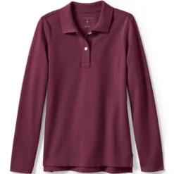 Lands' End School Uniform Girls Long Sleeve Feminine Fit Mesh Polo Shirt -Clothing store GUEST fdb1655a bde5 45e3 b6c3 693e3259fe04