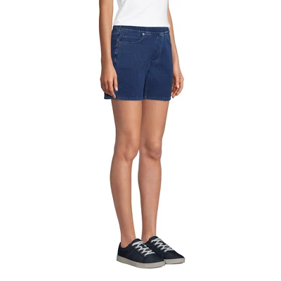 Lands' End Women's Starfish Mid Rise Pull On 7" Knit Denim Jean Shorts 2 Lands' End Women's Starfish Mid Rise Pull On 7" Knit Denim Jean Shorts - Image 2